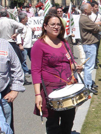 belisa garcía trigueros durante la manifestación por el empleo y la protección social en Sevilla.